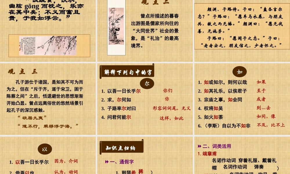 《子路、曾晳、冉有、公西华侍坐》课件