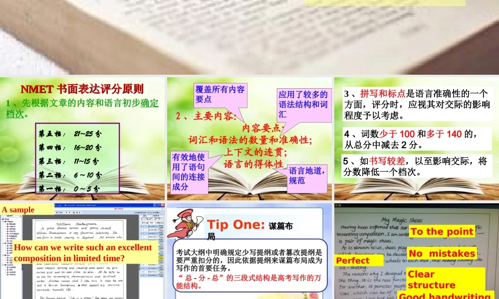 书面表达高分策略