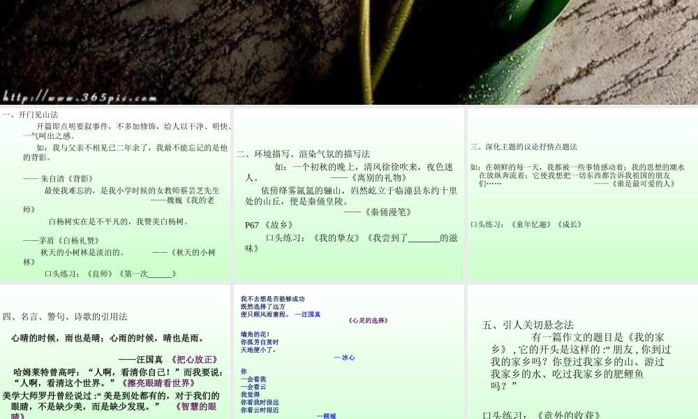 作文开头的方法