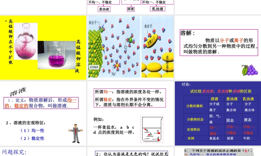 物质的溶解课件
