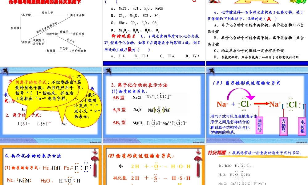 2015届高考化学第一轮复习化学键