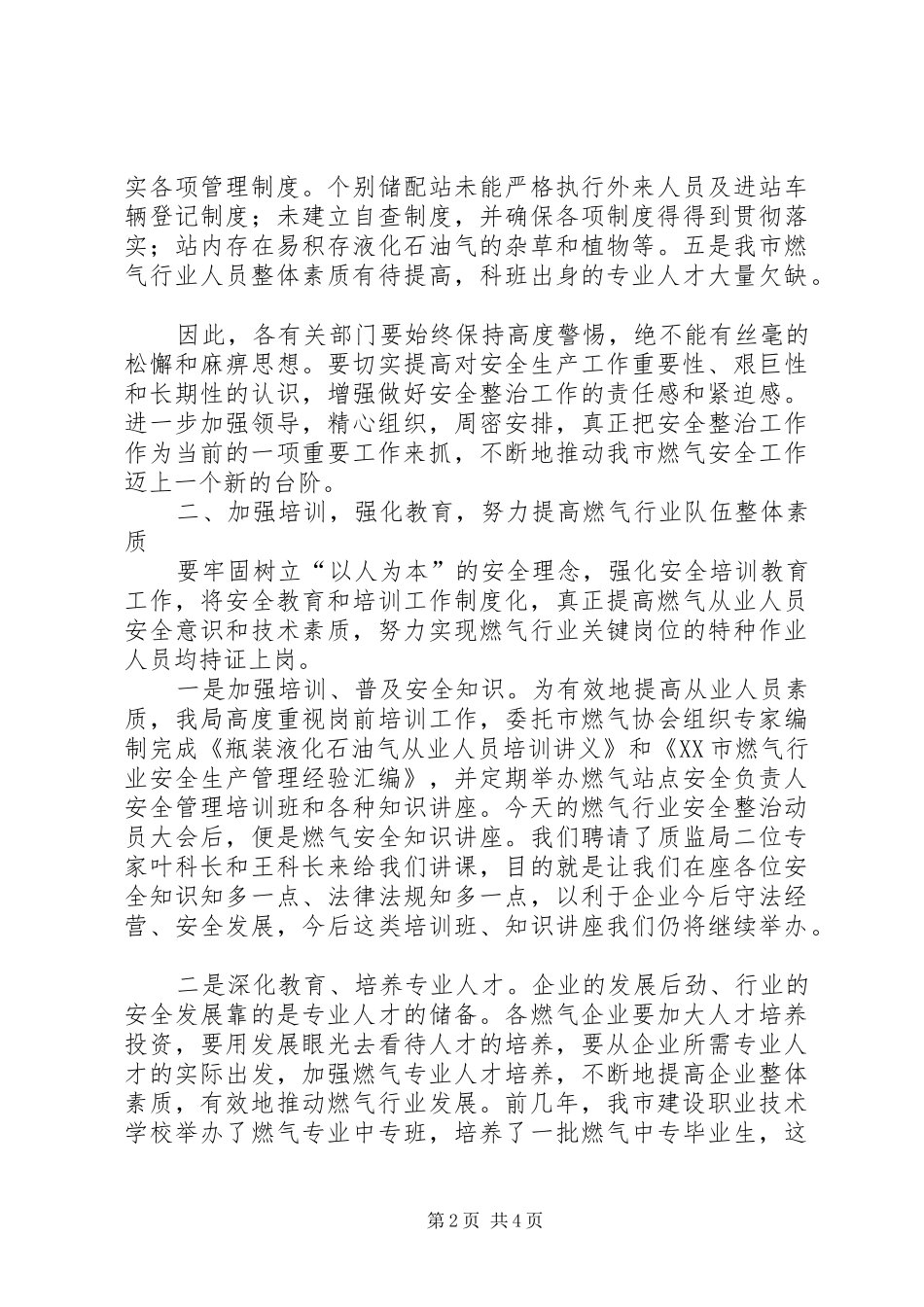 在全市燃气行业安全整治动员会上的讲话_第2页