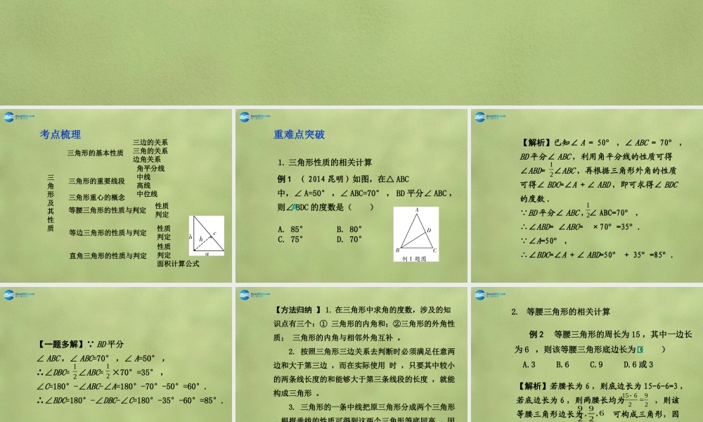 中考数学 第四章 第二节 三角形及其性质课件