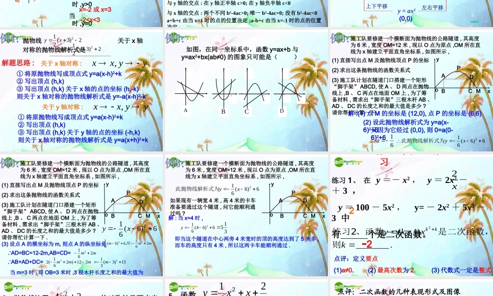 九年级数学下册 第26章二次函数复习课件 人教新课标版 课件
