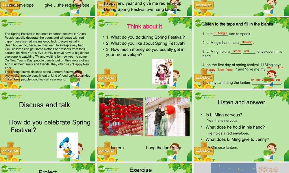 七年级英语下册Unit6 Lesson45 Li Ming's Favourite Festival课件 冀教版 课件