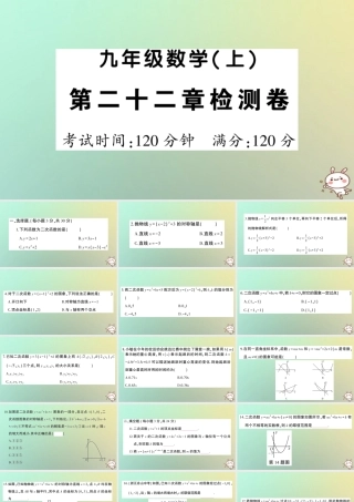 九年级数学上册 第二十二章 二次函数检测卷习题课件 (新版)新人教版 课件