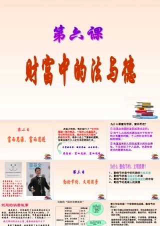 九年级政治 第六课(财富中的法与德)课件(2)教科版 课件