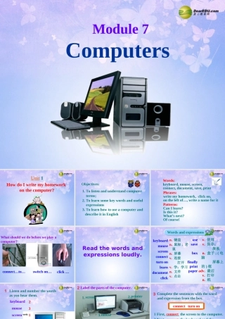 中学七年级英语上册 Module 7 Computers Unit 1 How do I write my homework on the computer？课件 (新版)外研版 课件