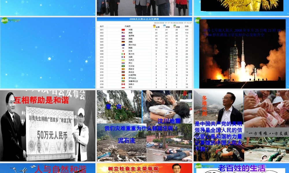 九年级政治 共同推进和谐社会 课件 人教新课标版 课件