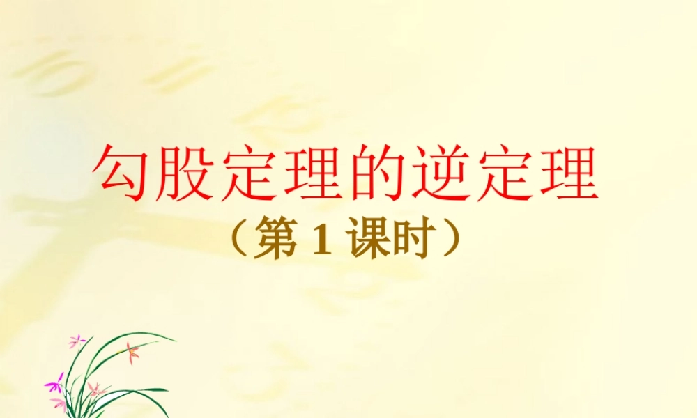 八年级数学下册 勾股定理的逆定理课件 人教新课标版 课件