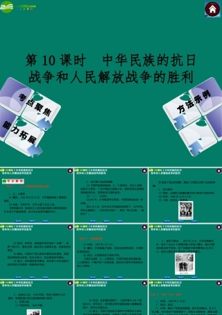 中考历史总复习 第10课时 中华民族的抗日战争和人民解放战争的胜利课件 岳麓版 课件