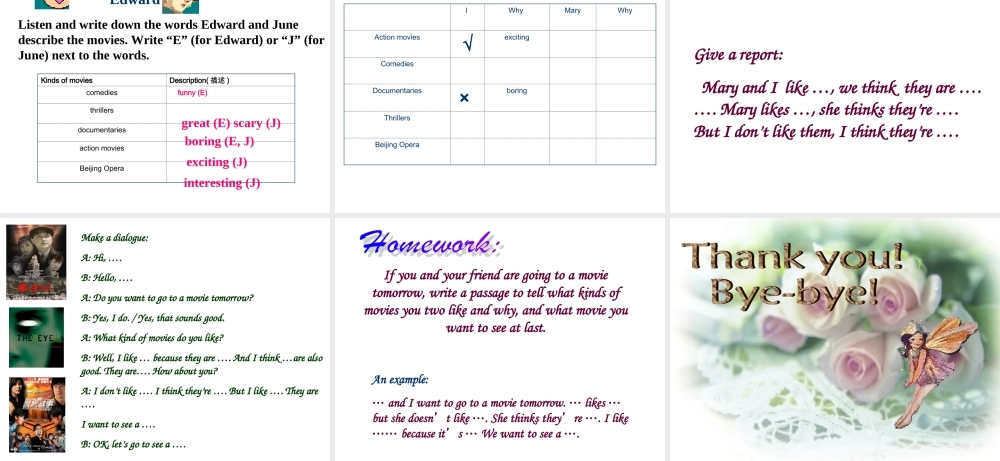 七年级英语Do you want to go to a movie 6课件新人教版 课件