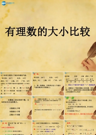 中学七年级数学上册 1.4 有理数的大小比较课件 (新版)浙教版 课件