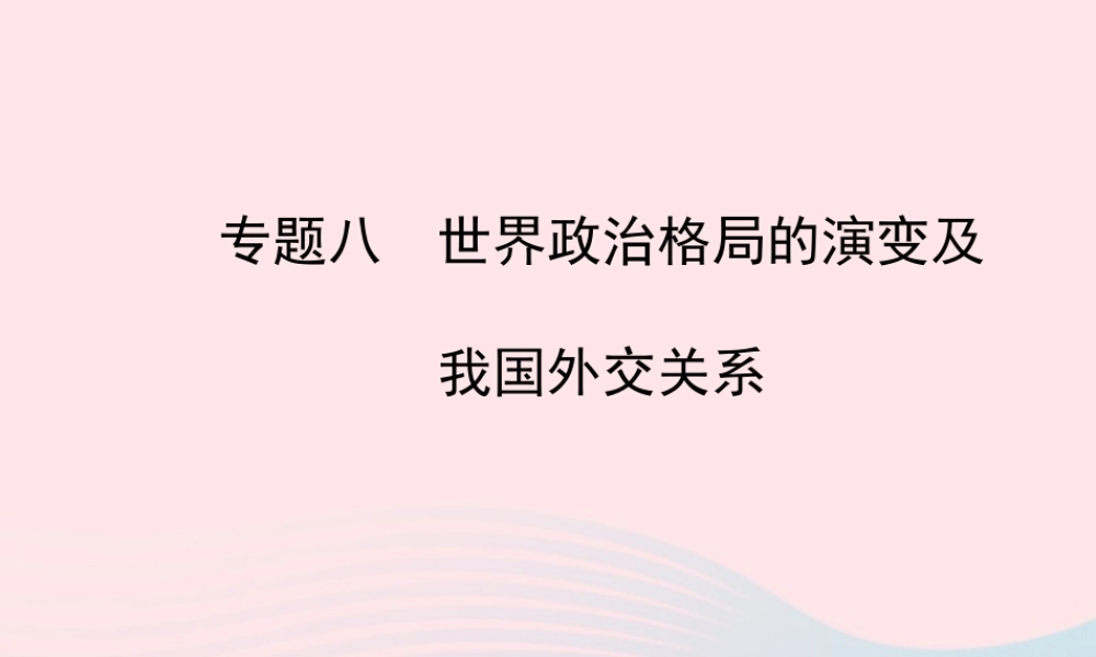 中考历史 专题八 世界政治格局的演变及我国外交关系复习课件 北师大版 课件