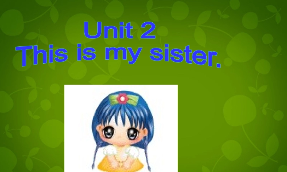 七年级英语上册 Unit 2 This is my sister Section B课件 (新版)人教新目标版 课件