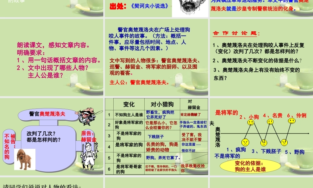 九年级语文 变色龙课件 新人教版 课件