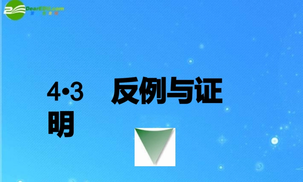 八年级数学下册 4.3反例与证明 课件 浙教版 课件