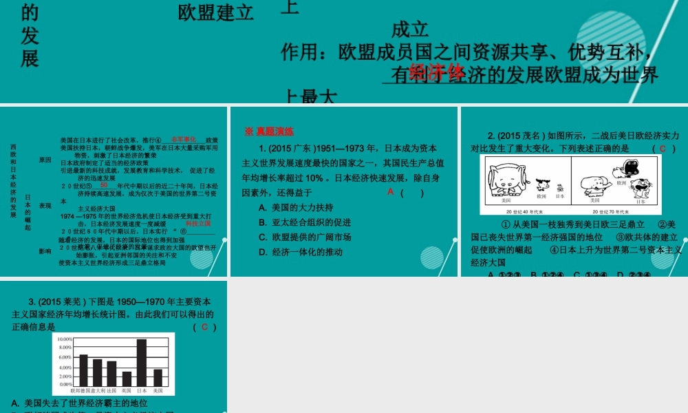 九年级历史下册 第9课 西欧和日本经济的发展课件 新人教版 课件