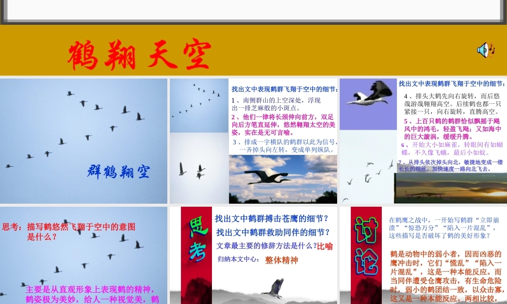 七年级语文下册 第7课 群鹤翔空 课件 北京课改版 课件