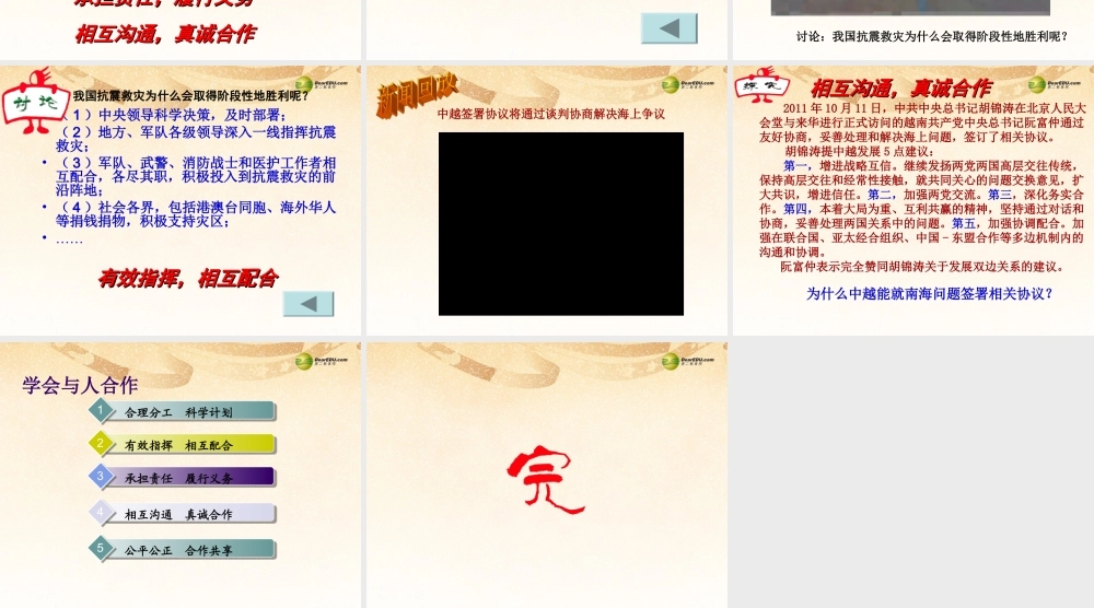 九年级政治全册 第二单元 合作诚信 第四课学会合作 第二框 学会与人合作课件 新人教版 课件