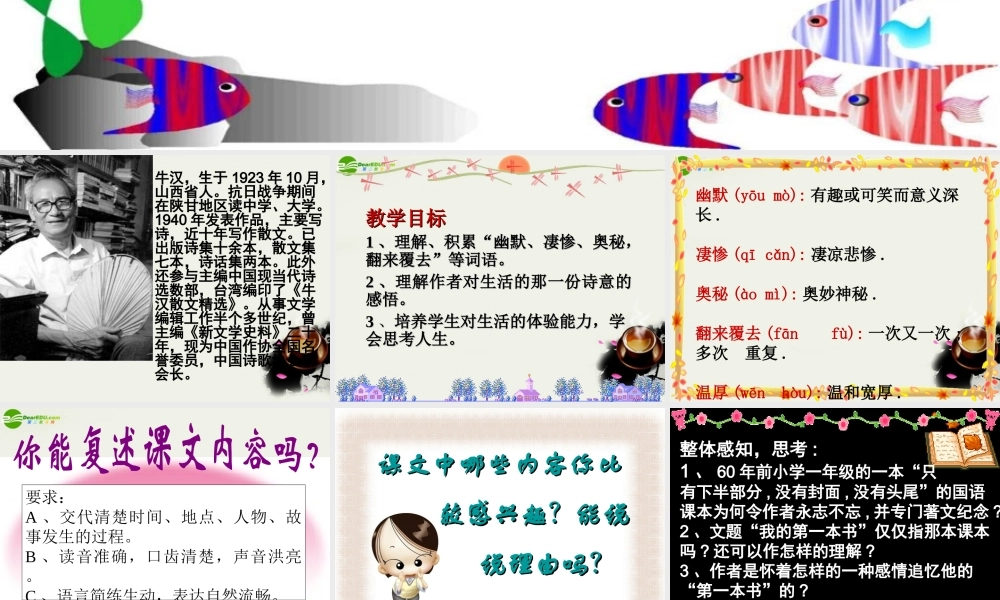 八年级语文下册(我的第一本书)课件(1) 鲁教版 课件