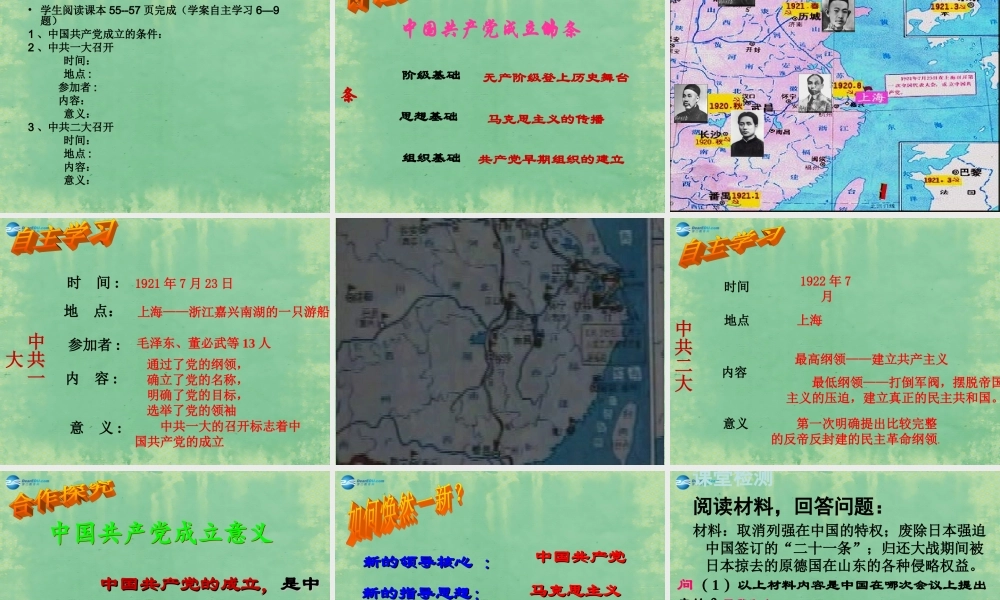 中学七年级历史上册 第11课 五四爱国运动和中国共产党的成立课件 鲁教版五四制 课件