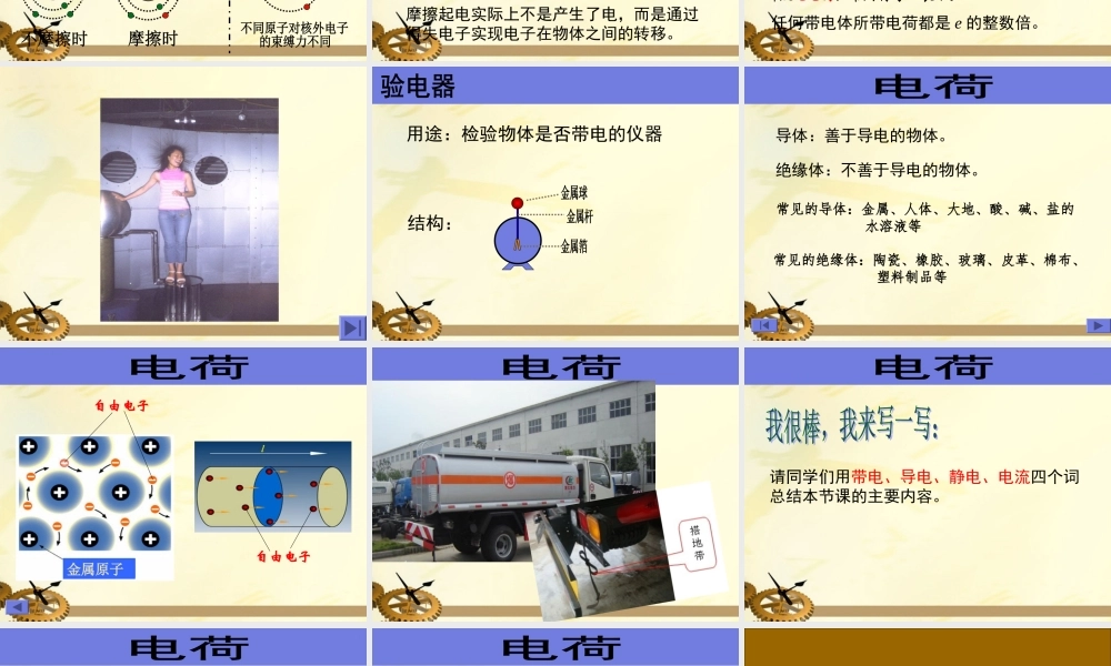 九年级物理(摩擦起电)课件