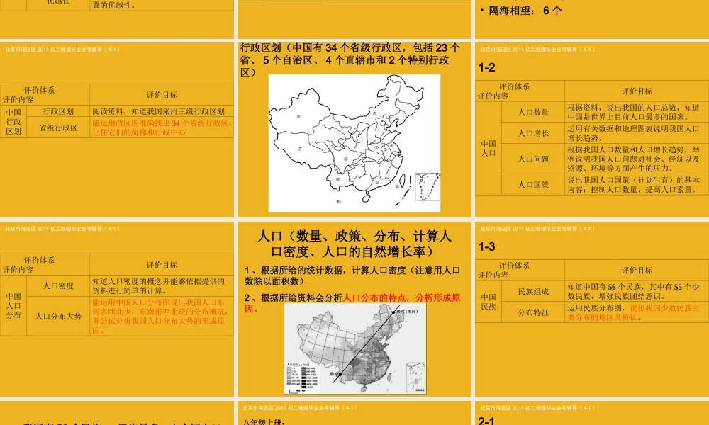 九年级地理会考复习课件