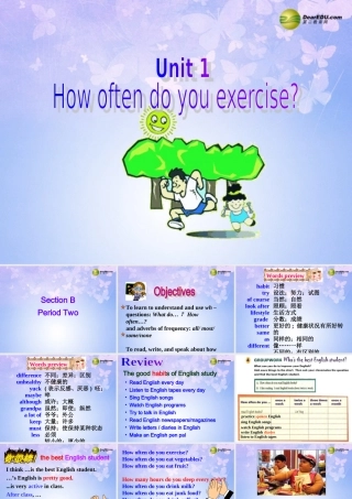 八年级英语上册(Unit 1 How often do you exercise Section B2)课件 人教新目标版 课件