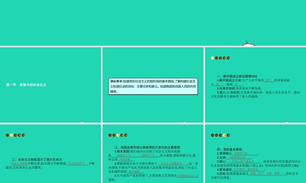 八年级政治下册 第一单元 生活在社会主义国家里 第一节 发展中的社会主义课件 湘教版 课件