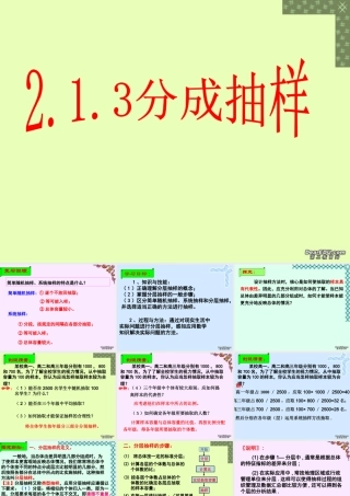 分成抽样 苏教版 课件