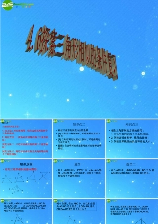 八年级数学下册 4-6探索三角形相似的条件复习 课件 北师大版 课件