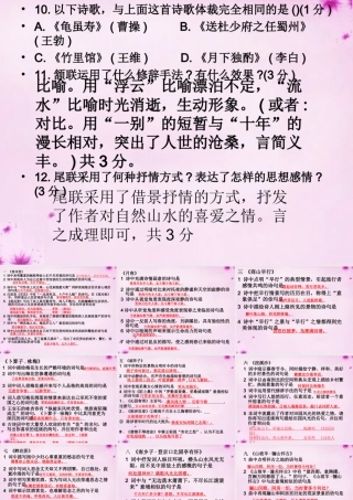 九年级语文上册 古诗复习课件 新人教版 课件