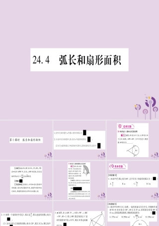 九年级数学上册 第二十四章 圆 244 弧长及扇形的面积 第1课时 作业课件 (新版)新人教版 课件