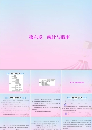 广东省中考数学复习 第一部分 中考基础复习 第六章 统计与概率 第1讲 抽样与数据分析课件