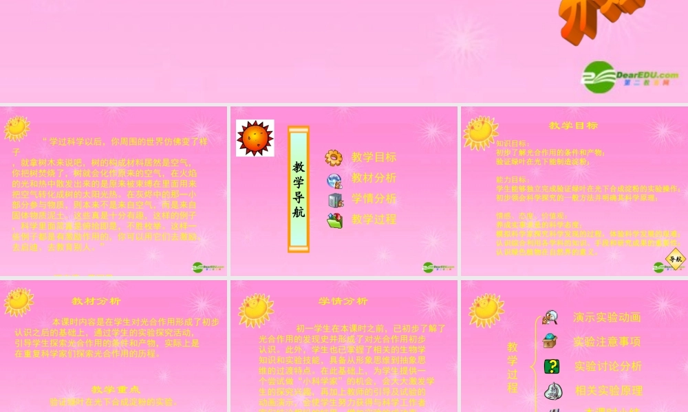 七年级生物 验证绿叶在光下合成淀粉课件 人教新课标版 课件