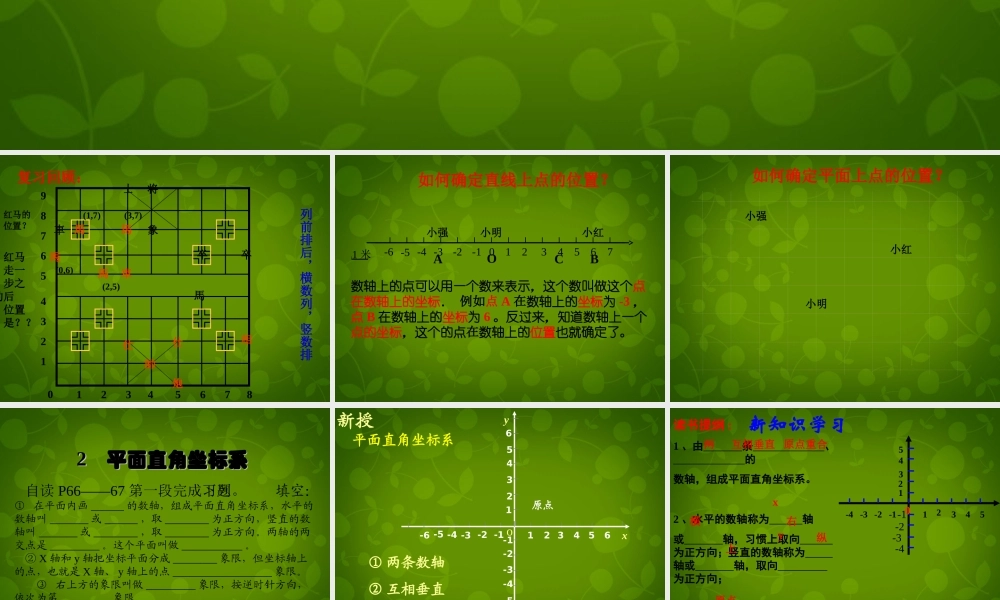 中学七年级数学下册(7.1.2 平面直角坐标系)课件 (新版)新人教版 课件