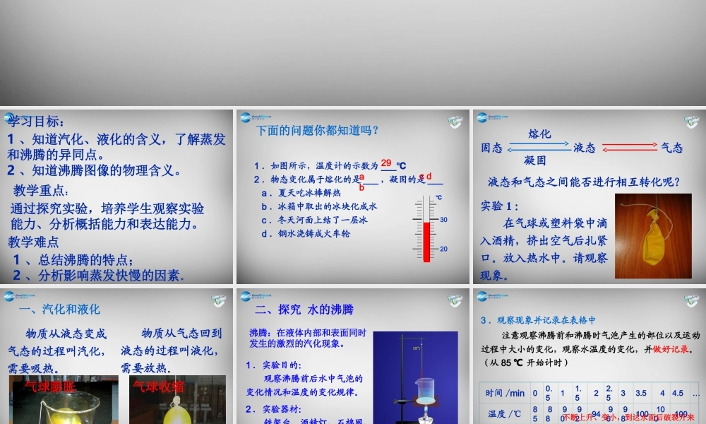 中学八年级物理上册 3.3 汽化和液化课件 (新版)新人教版 课件