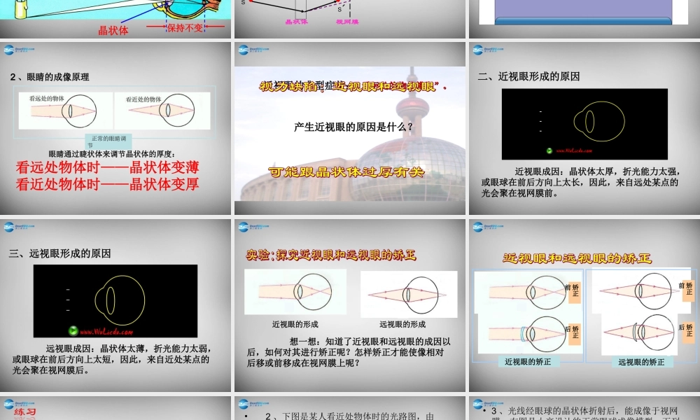 八年级物理上册 5.4 眼睛和眼镜课件7 (新版)新人教版 课件