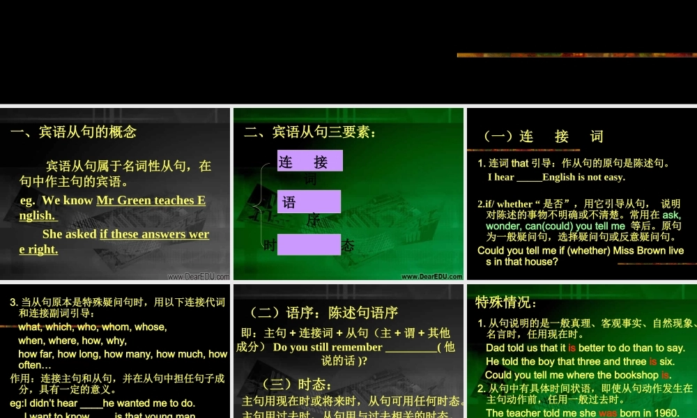 初三英语语法专项复习 宾语从句课件