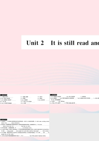 九年级英语上册 Module 7 Great books Unit 2 It is still read and loved(小册子)课件 (新版)外研版 课件