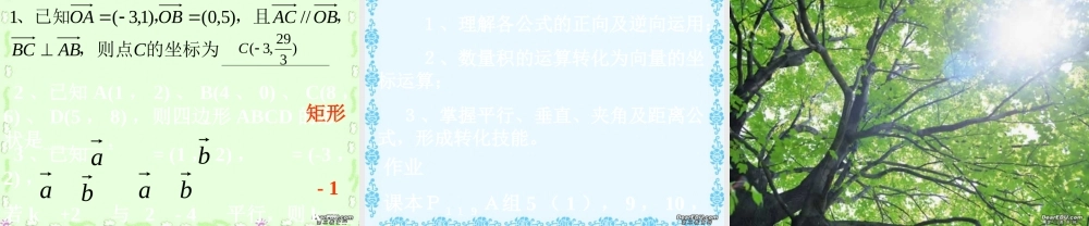 广东省高一数学第二章 平面向量数量积的坐标表示、模、夹角 必修4   0 课件
