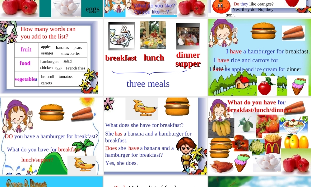 七年级英语上册精品课件Unit6-2人教新目标 课件
