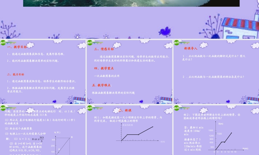 八年级数学上册 2.2 一次函数和它的图像课件 湘教版 课件
