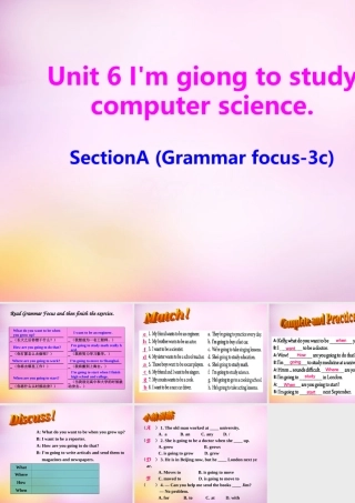 八年级英语上册 Unit 6 I'm giong to study computer science section A(geammar focus 3c)课件 (新版)人教新目标版 课件