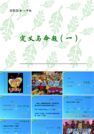 八年级数学下册 4.1.1定义与命题 课件 浙教版 课件