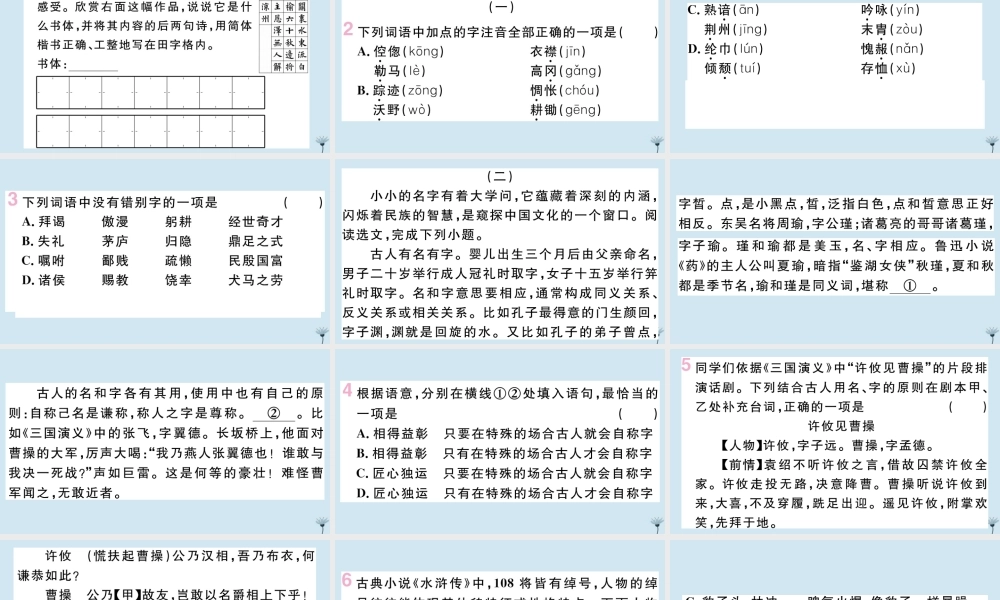 九年级语文上册 第六单元 23 三顾茅庐作业课件 新人教版 课件