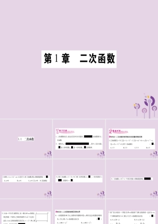 广西九年级数学下册 第1章 二次函数 1.1 二次函数作业课件 (新版)湘教版 课件