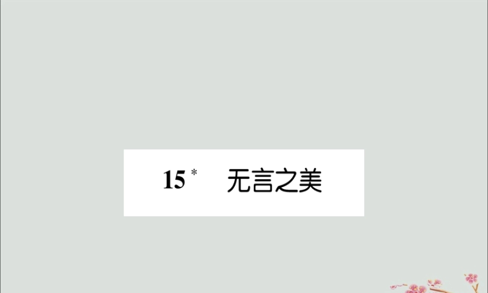 九年级语文下册 第四单元 15(无言之美)文段积累课件 新人教版 课件