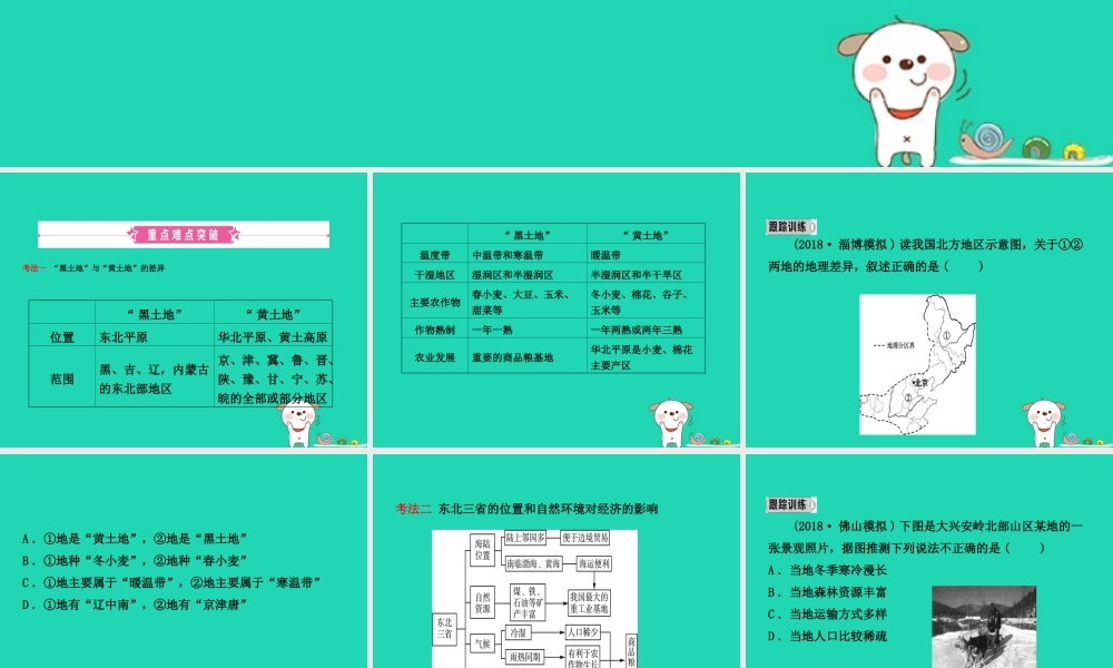 中考地理 七下 第六章 北方地区(第1课时)复习课件
